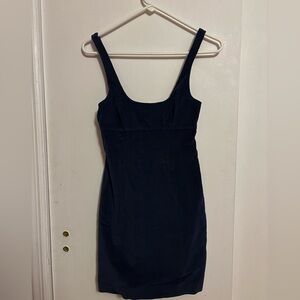UO Navy Corduroy Mini Dress